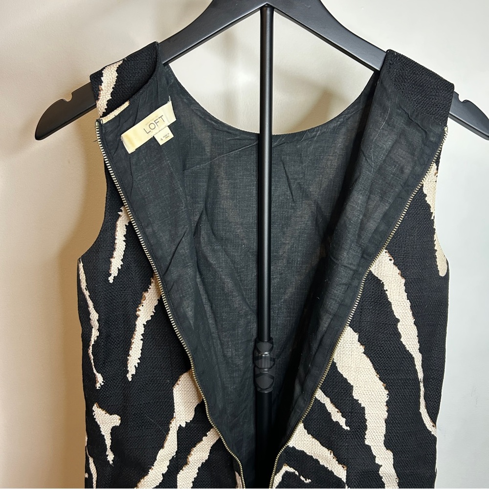 LOFT Black and White Zebra Pattern Mini Dress - Picture 7 of 13